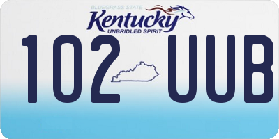 KY license plate 102UUB