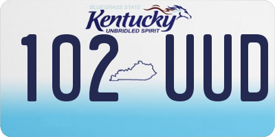 KY license plate 102UUD