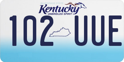 KY license plate 102UUE