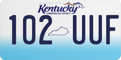KY license plate 102UUF