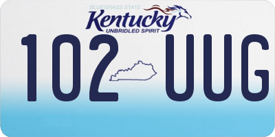 KY license plate 102UUG