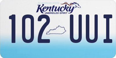 KY license plate 102UUI