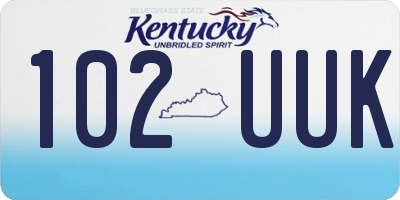 KY license plate 102UUK