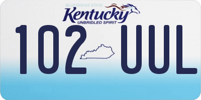KY license plate 102UUL