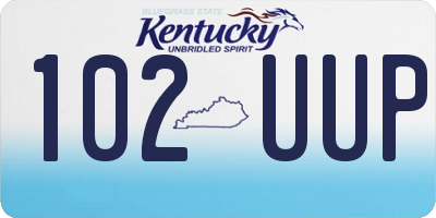 KY license plate 102UUP
