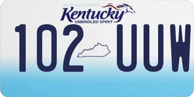 KY license plate 102UUW