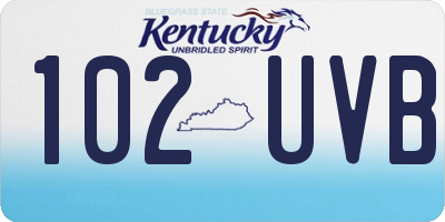 KY license plate 102UVB