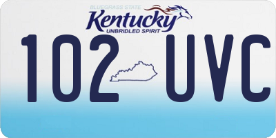 KY license plate 102UVC