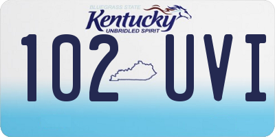 KY license plate 102UVI
