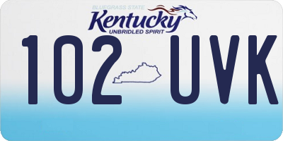 KY license plate 102UVK