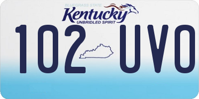 KY license plate 102UVO