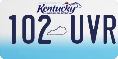 KY license plate 102UVR