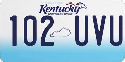 KY license plate 102UVU