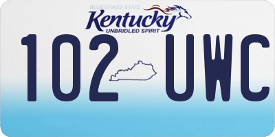 KY license plate 102UWC