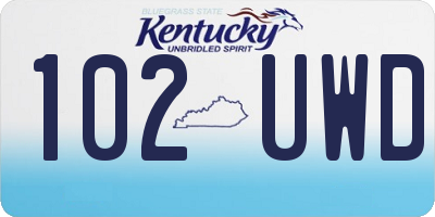 KY license plate 102UWD