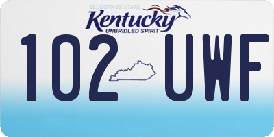 KY license plate 102UWF