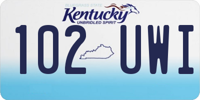KY license plate 102UWI