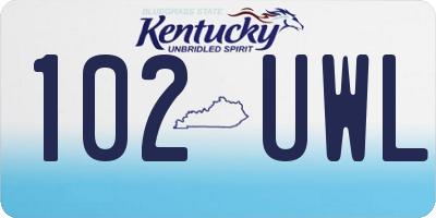 KY license plate 102UWL
