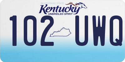 KY license plate 102UWQ