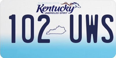 KY license plate 102UWS