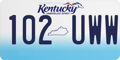 KY license plate 102UWW