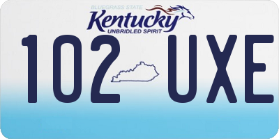 KY license plate 102UXE