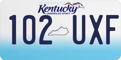 KY license plate 102UXF