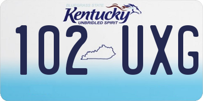 KY license plate 102UXG
