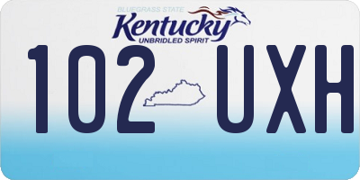 KY license plate 102UXH