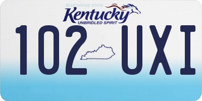 KY license plate 102UXI