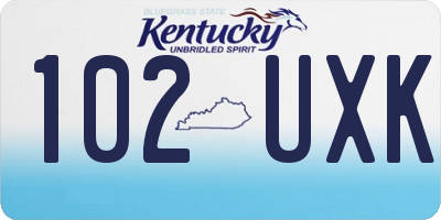 KY license plate 102UXK