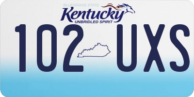 KY license plate 102UXS