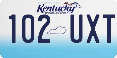 KY license plate 102UXT