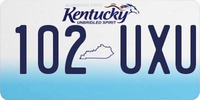 KY license plate 102UXU