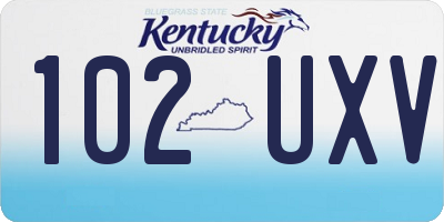 KY license plate 102UXV