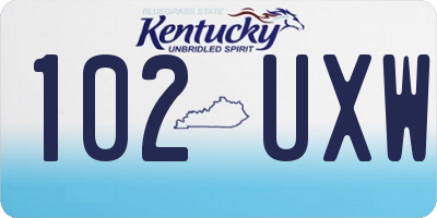 KY license plate 102UXW
