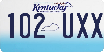 KY license plate 102UXX