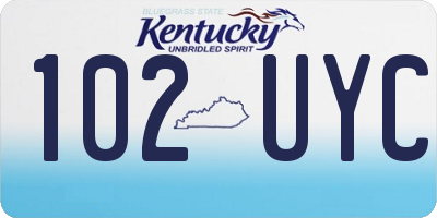 KY license plate 102UYC