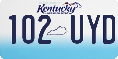 KY license plate 102UYD