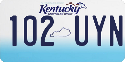 KY license plate 102UYN