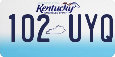 KY license plate 102UYQ