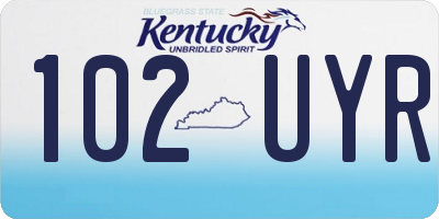 KY license plate 102UYR