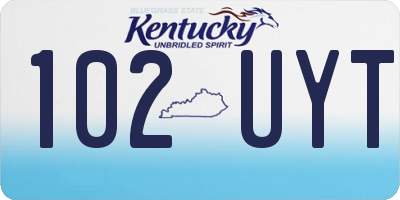 KY license plate 102UYT