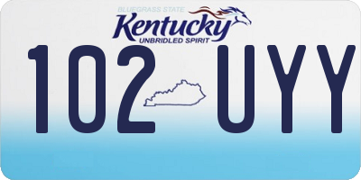 KY license plate 102UYY