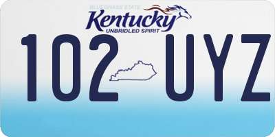 KY license plate 102UYZ