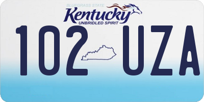 KY license plate 102UZA