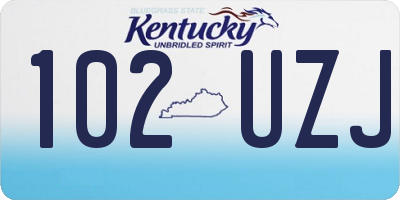 KY license plate 102UZJ