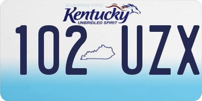 KY license plate 102UZX