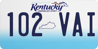 KY license plate 102VAI