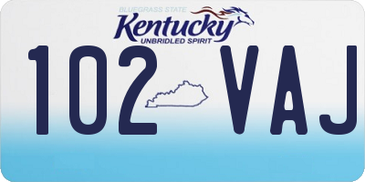 KY license plate 102VAJ
